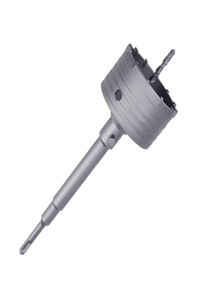 UPTODATETOOLS منشار ثقب الخرسانة UpToDateTools مقاس 110 مم / 4-1/3 بوصة مع قضيب توصيل ساق SDS Plus بطول 400 مم، منشار ثقب الأسمنت بأسنان من كربيد التنجستن لجدران الأسمنت والطوب والخرسانة والحجر (110 مم / 4-1/3 بوصة) - Image 1